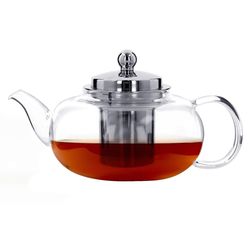 Clear Glass Teapot Heat Resistant Infuser Loose Tea Leaf Coffee 800ml