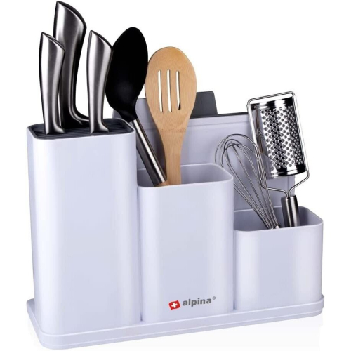 Alpina Kitchen Cutlery Organiser 3 Pcs Caddy Storage Utensil Holder Board 1