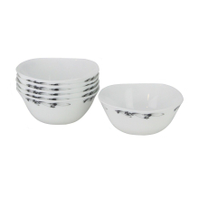 White Cereal Bowls Set 6 Breakfast Oatmeal Soup Dessert Pasta Square