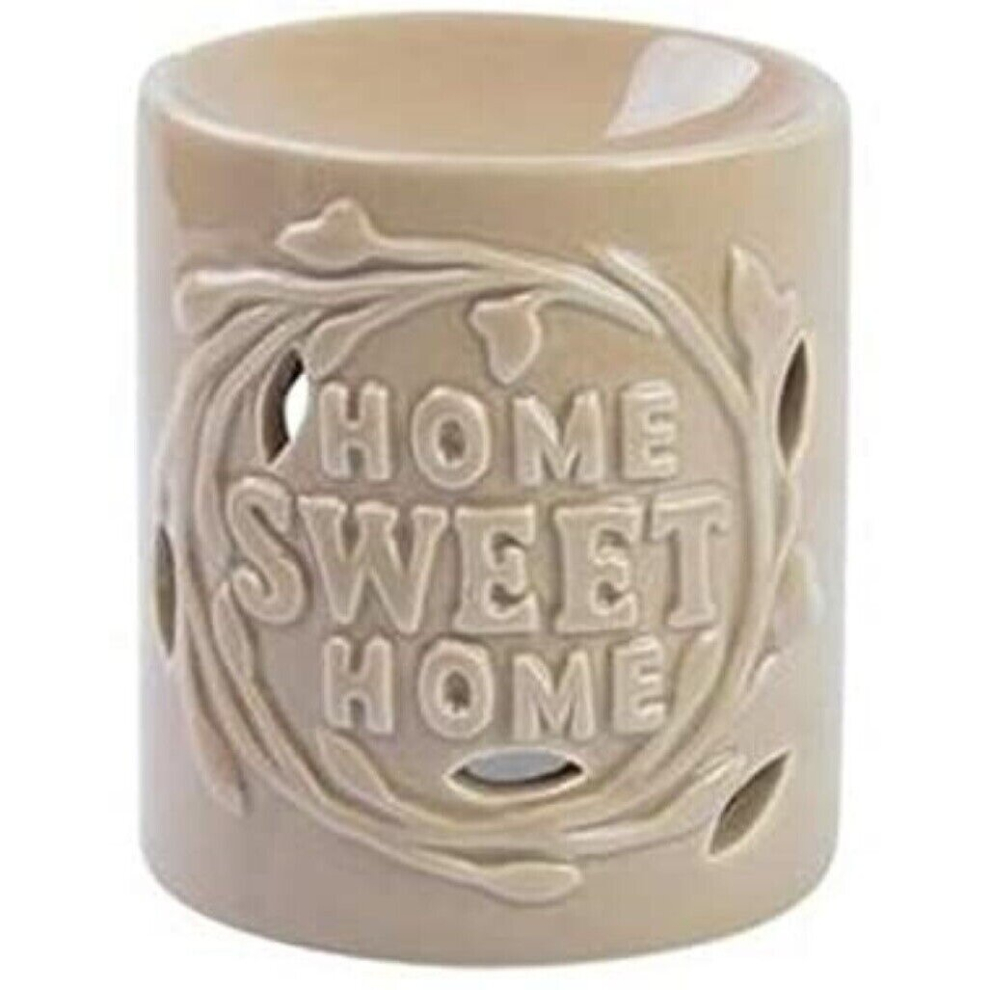 (Oil Burner HOME SWEET HOME Ceramic Essential Oil Diffuser, Oil Burner, Wax Melts) Oil Burner HOME SWEET HOME Ceramic Essential