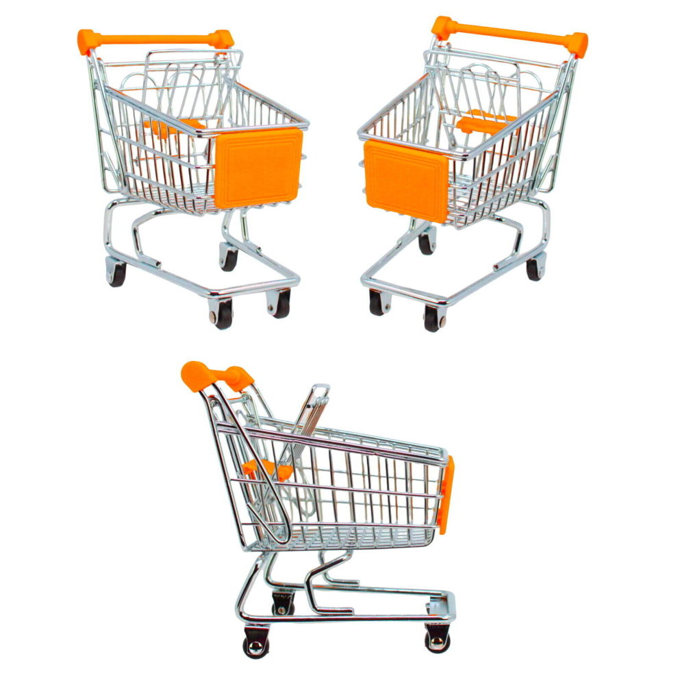 (Children's Mini Shopping Trolley Metal Kids Pretend Play Toy Supermarket Chrome) Childrens Mini Shopping Trolley Metal Kids