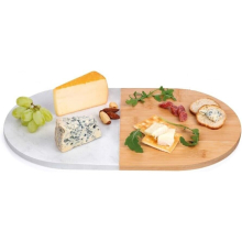 Cheese Board Wooden Marble Serving Board Charcuterie Platter Tray Oval