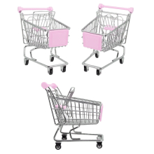 (Light Pink) Childrens Mini Shopping Trolley Metal Kids