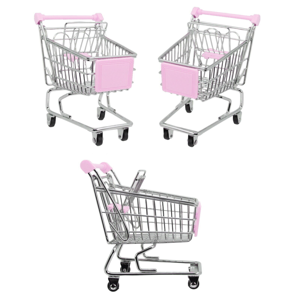 (Children's Mini Shopping Trolley Metal Kids Pretend Play Toy Supermarket Chrome) Childrens Mini Shopping Trolley Metal Kids