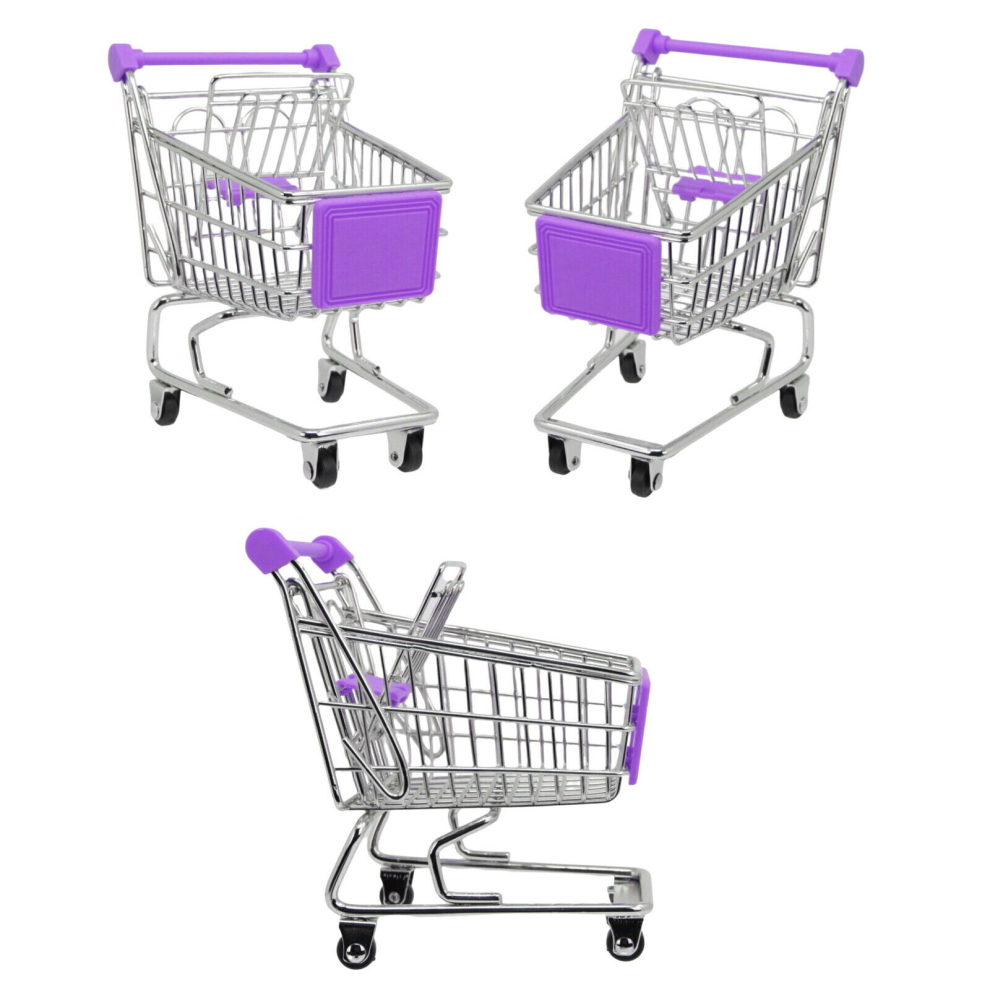 (Children's Mini Shopping Trolley Metal Kids Pretend Play Toy Supermarket Chrome) Childrens Mini Shopping Trolley Metal Kids