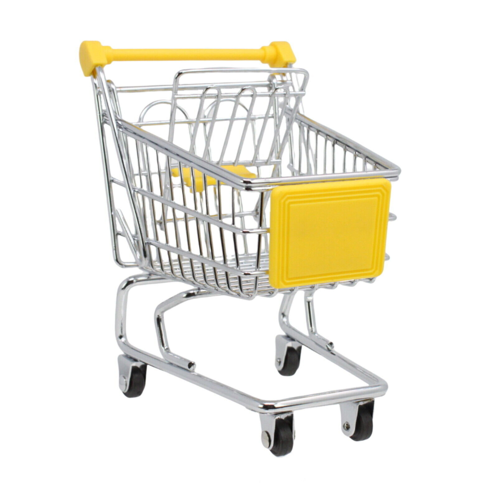 (Children's Mini Shopping Trolley Metal Kids Pretend Play Toy Supermarket Chrome) Childrens Mini Shopping Trolley Metal Kids