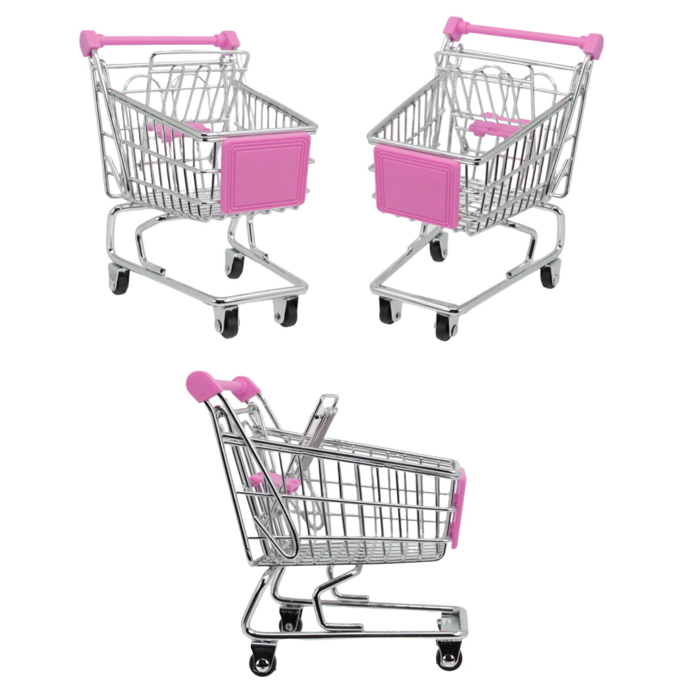 (Children's Mini Shopping Trolley Metal Kids Pretend Play Toy Supermarket Chrome) Childrens Mini Shopping Trolley Metal Kids