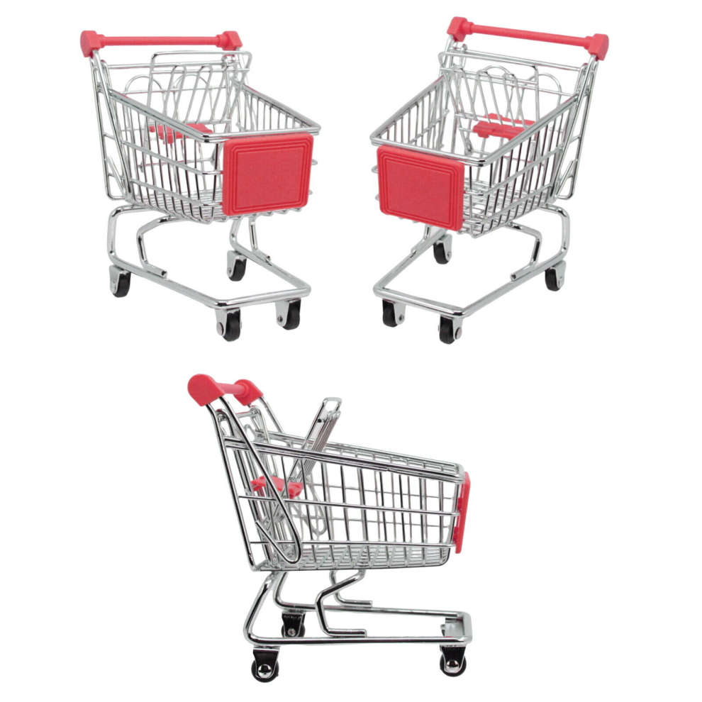 (Children's Mini Shopping Trolley Metal Kids Pretend Play Toy Supermarket Chrome) Childrens Mini Shopping Trolley Metal Kids