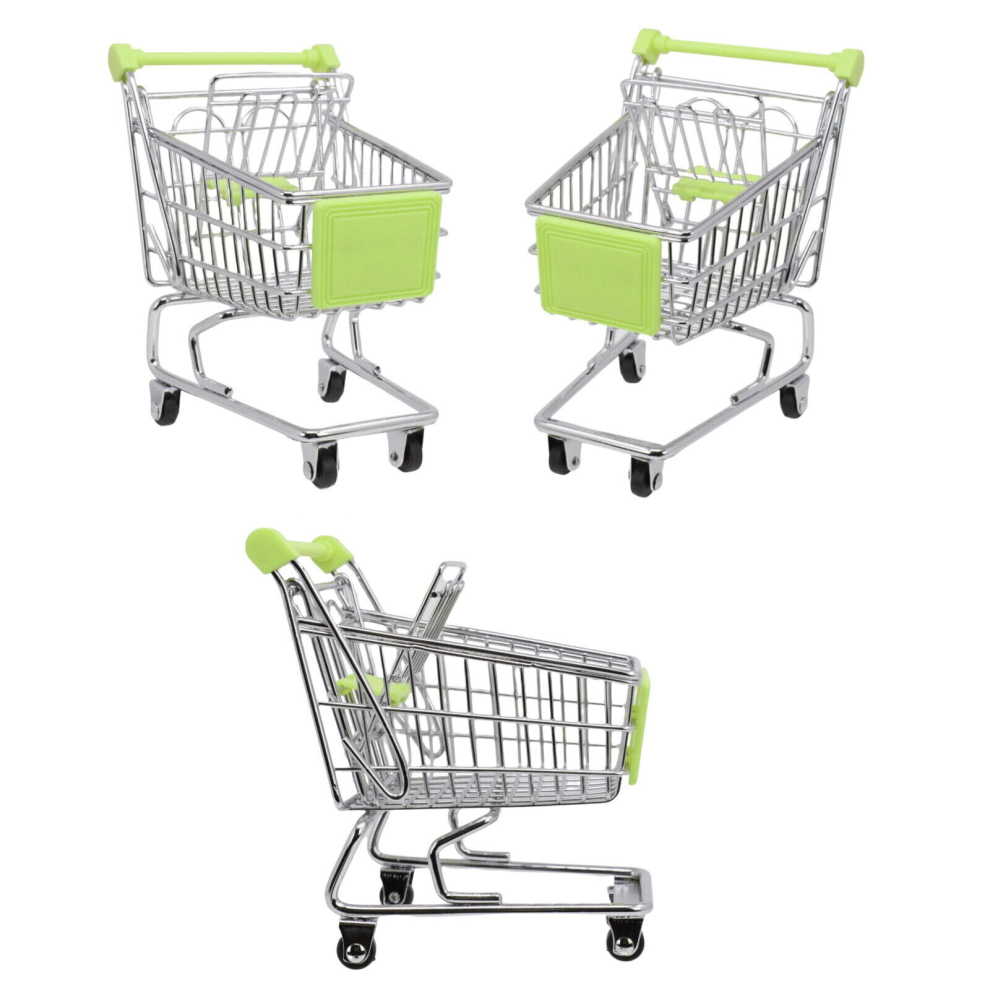 (Children's Mini Shopping Trolley Metal Kids Pretend Play Toy Supermarket Chrome) Childrens Mini Shopping Trolley Metal Kids