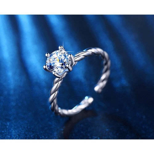 925 Silver Infinity Twist Open Band Ring Eternity Ring Wedding Ring 2
