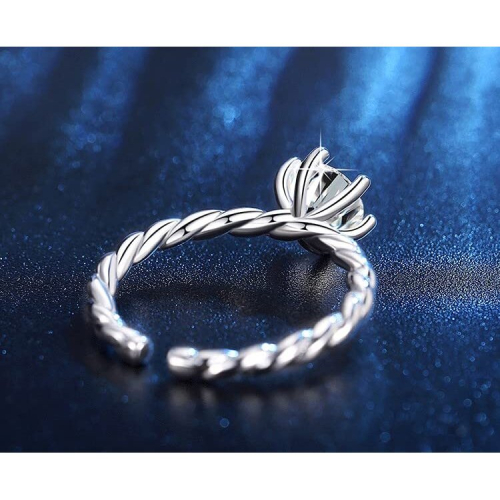 925 Silver Infinity Twist Open Band Ring Eternity Ring Wedding Ring 1