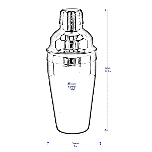 Alpina (Silver) Cocktail Shaker with Built in Strainer Cocktail 2