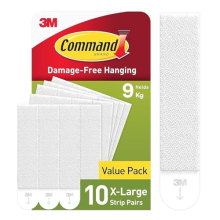 Command Picture Hanging Strips, White, X-Large, 10 Strip Pairs - For Pictures, Frames, Mirrors, Wall Decor - Damage Free Hanging