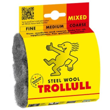 TROLLULL Steel Wool Wire Wool Pads, 3 DIY Pads in fine, medium and coarse, 1 pack contains 3 handy sanding and polishing pads