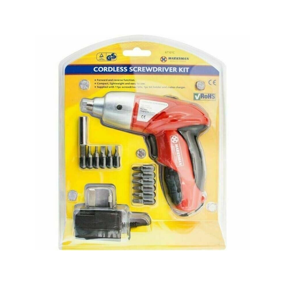 3.6V CORDLESS RECHARGEABLE ELECTRIC SCREWDRIVER KIT BITS CHARGER Drill DIY Home