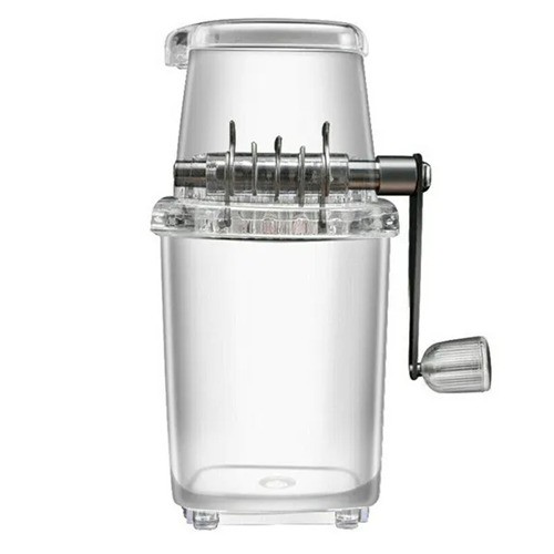 (Clear white) Portable Stainless Steel Manual Ice Crusher