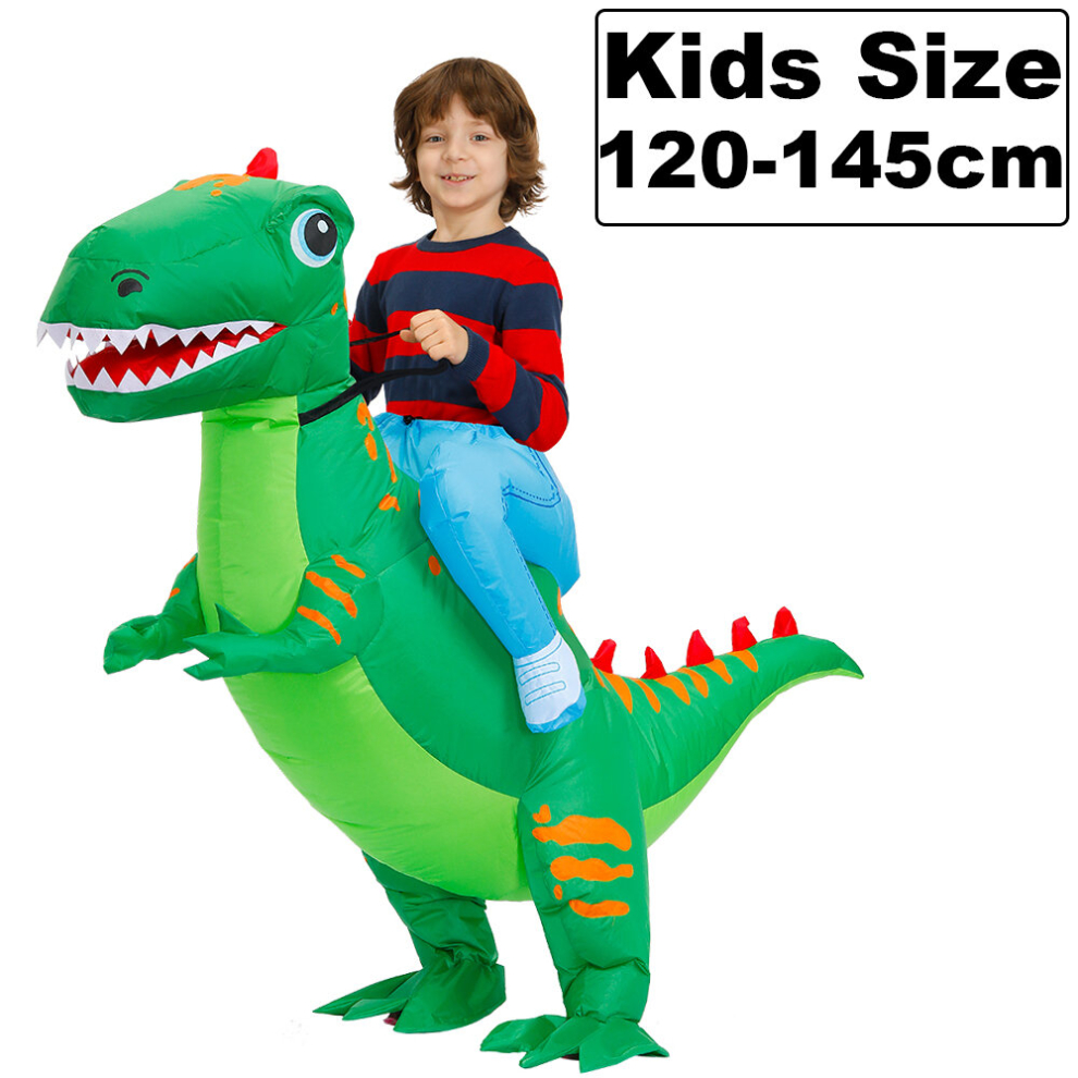 (Kids size 120-145cm, W) Adult Kids Dinosaur Inflatable Costume Clown Dress Suit Anime Halloween Christmas Purim Party Cosplay Costumes