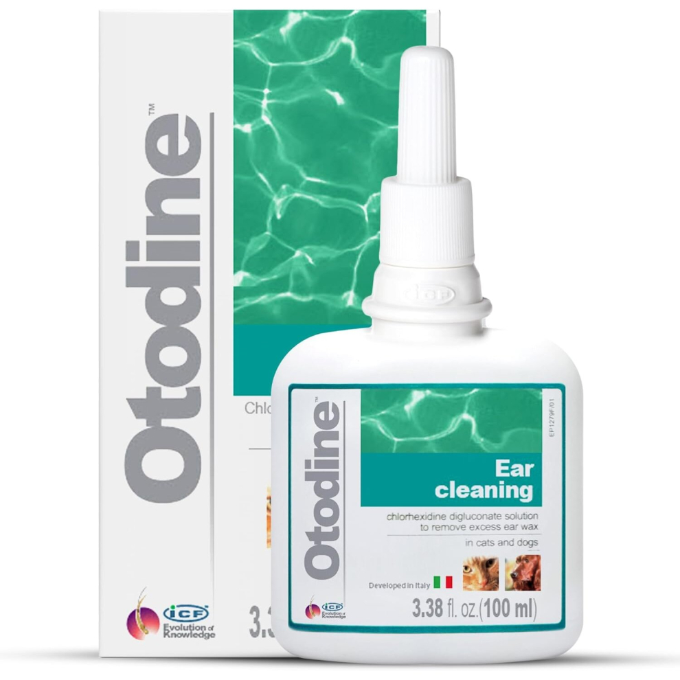 Icf Store Icf Otodine Cat & Dog Ear Cleaner Solution Dog Ear Drops To Stop Wax Build Up Head Shaking Discomfort Ear Odour & Scratching 100Ml