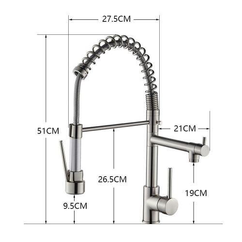 Kitchen Faucet Black with Rose Gold Multifunctional Hot and Cold Sink American Spring Faucet Vegetable With LED Faucet 2