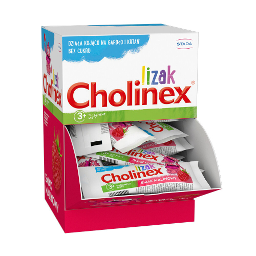 Cholinex Lollipop for children from 3 yrs old raspberry flavour, 2 pcs