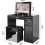 (Black Marble) Dressing Table with Flip Up Mirror and Stool, Vanity Makeup Table Drawers Storage Unit Cosmetic Bedroo 4