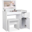 (Black Marble) Dressing Table with Flip Up Mirror and Stool, Vanity Makeup Table Drawers Storage Unit Cosmetic Bedroo 11