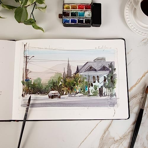 10628811 Watercolour Book - A5 200 gsm 30 Sheets - Landscape, White 1