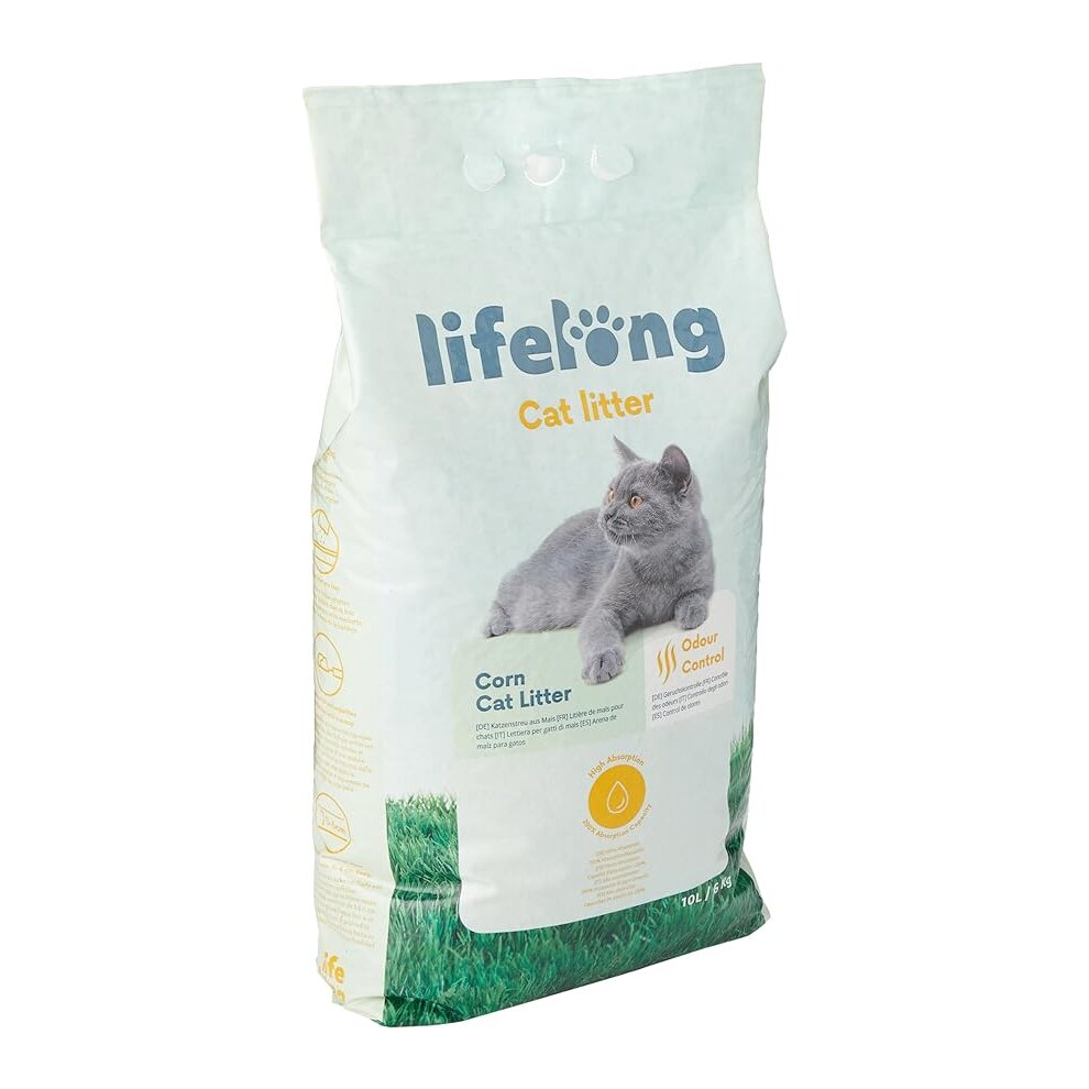 Lifelong Clumping Corn Cat Litter Unscented 10L (Pack of 1)