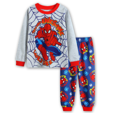(1, 6t(120cm)) Spider-man Boys Marvel Family Cotton Sleepwear Suit Sets Kids Long Sleeved Pant 2Piece Clothes Sleepwear Sets