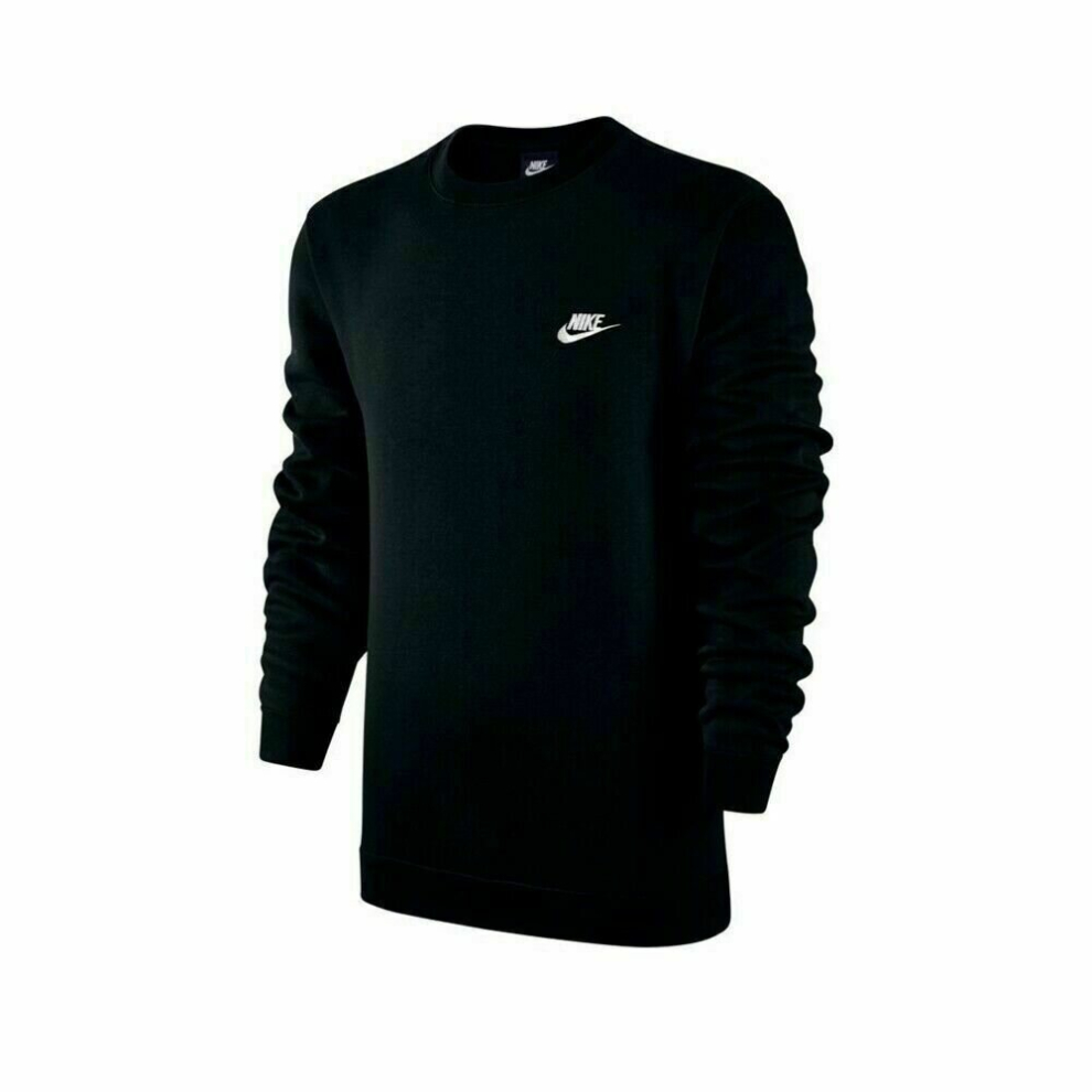 (Black, XL) Nike Mens Club Crew Neck Sweatshirt Jumper