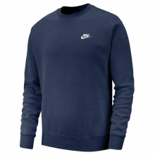 (Navy, Small) Nike Mens Club Crew Neck Sweatshirt Jumper