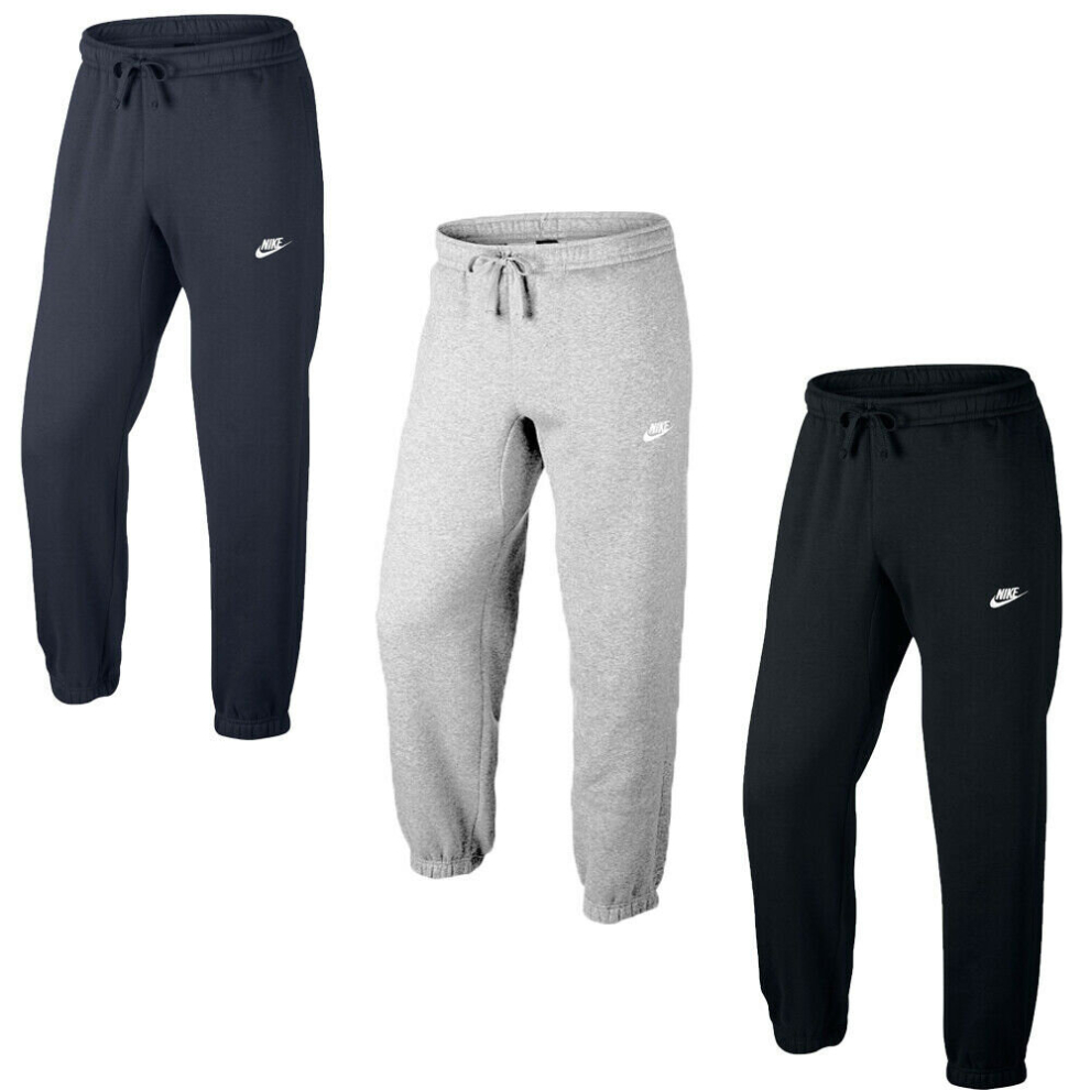 (Grey, Medium) Nike Mens Club Joggers Fleece Trousers Gym
