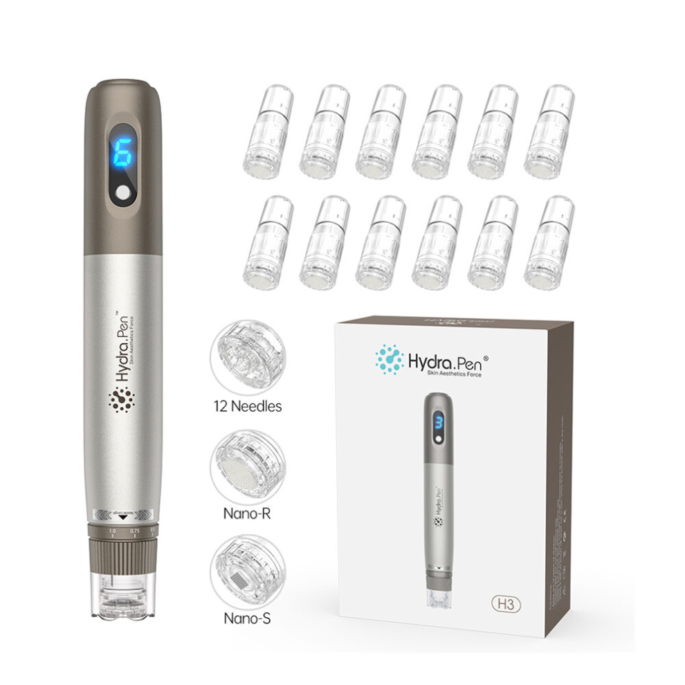 Derma Pen Hydra Pen H3 Automatic Applicator Serum Pen Wireless Microneedling Pen with 12pcs Needle Cartridges