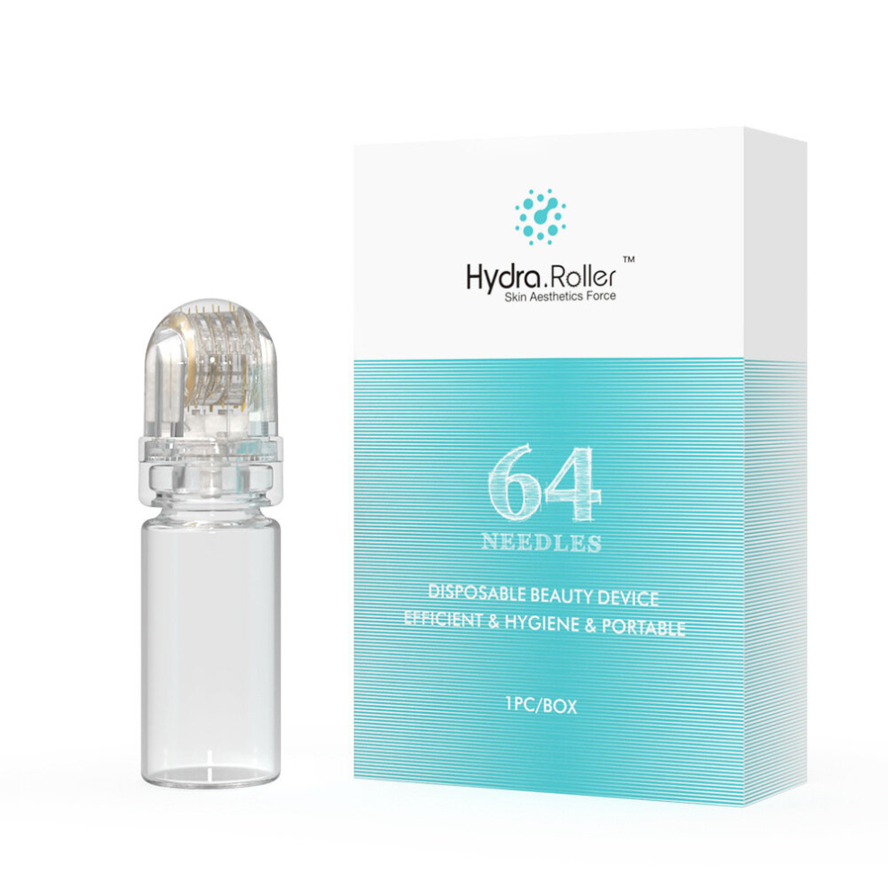 (1.0mm) Hydra Derma Roller 64 Pin Micro Titanium Microneedling Tips Derma Needles Whitening Bottle Roller Serum Injection