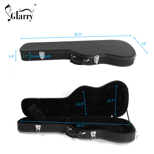 Glarry ST Electric Guitar Hard Case Microgroove Flat Surface Straight Flange