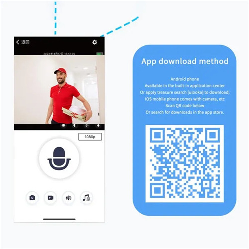 WIFI Doorbell Camera with 125° Wide Angle Visual Indoor Chime Video 2