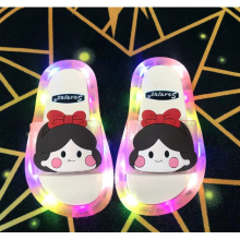 (As shown, 34-35(Insole 19.5CM)) Children‘s Boys Girls Slippers Cartoon Animals Prints Shoes Lighted Fashion Cute Shoes Bathroom Slippers Flat Heels
