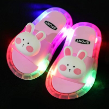 (As shown, 34-35(Insole 19.5CM)) Children‘s Boys Girls Slippers Cartoon Animals Prints Shoes Lighted Fashion Cute Shoes Bathroom Slippers Flat Heels