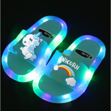 (As shown, 34-35(Insole 19.5CM)) Children‘s Boys Girls Slippers Cartoon Animals Prints Shoes Lighted Fashion Cute Shoes Bathroom Slippers Flat Heels