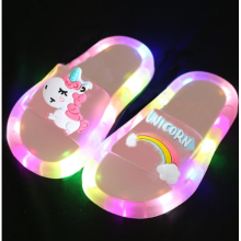 (As shown, 32-33(Insole 18.5CM)) Children‘s Boys Girls Slippers Cartoon Animals Prints Shoes Lighted Fashion Cute Shoes Bathroom Slippers Flat Heels