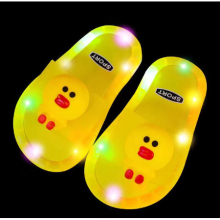 (As shown, 34-35(Insole 19.5CM)) Children‘s Boys Girls Slippers Cartoon Animals Prints Shoes Lighted Fashion Cute Shoes Bathroom Slippers Flat Heels