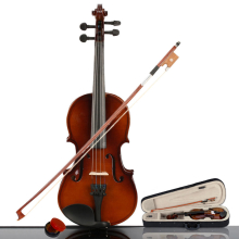1/4 Size Natural Acoustic Violin Kit for Beginners - Case, Bow, Rosin Included (Basswood)