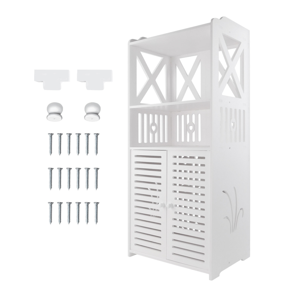 Bathroom Floor Cabinet, Bathroom Storage Organizer,Corner Unit Free Standing Bathroom Furniture with Doors and Shelves for Living Room Bedroom