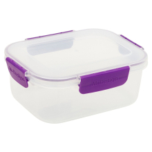 ( 1.6L, Purple) Set of 6 Food Plastic Storage Container Airtight Seal Clip & Lock Lid Dishwasher Safe