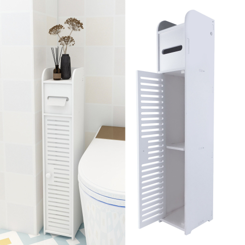 Bathroom Organizer for Home Office Bathroom Furniture Slim Free Standing Toilet Paper Storage Waterproof PVC Material