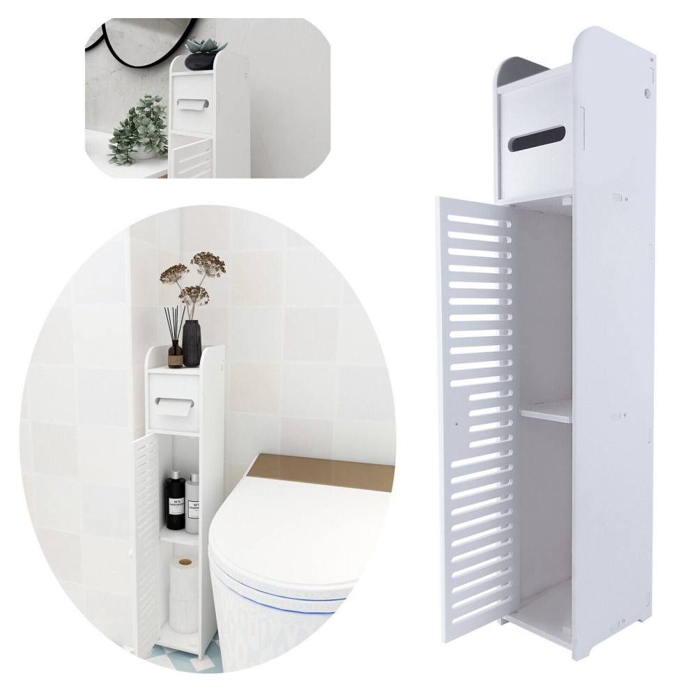 Corner Shelf Side Storage Organizer for Toilet Paper Storage Waterproof with 2 Shelves For Home Office Bathroom Furniture For Small Space and Corner