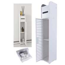 Toilet Paper Storage W6.3''x D6.3''xH32'' Freestanding Bathroom Cabinet PVC Material Waterproof For Home Office Bathroom Living Room Furniture