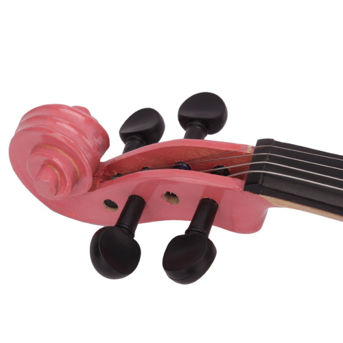 Full Size 4/4 Acoustic Violin Set with Case + Bow + Rosin Pink 2