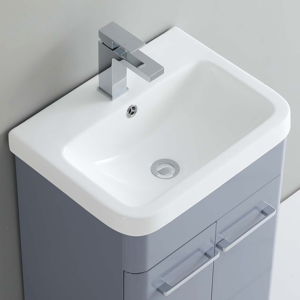 Ceramic Bathroom Sink Cloakroom Basin 500mm Vanity Sink Single Tap Hole Overflow