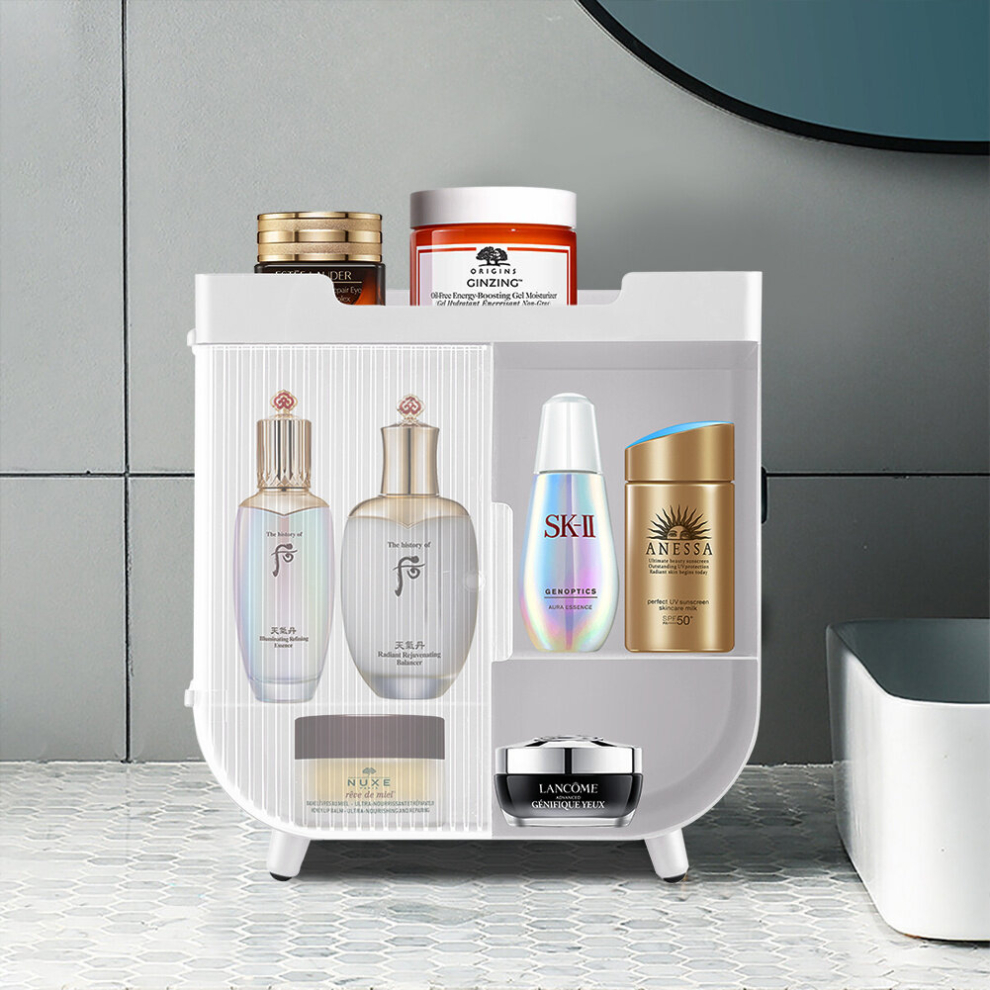 Desktop Makeup Organizer with Magnetic Door